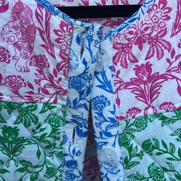 Roller Rabbit Multicolor Block Print Cotton Quilted Jacket - Picture 13 of 13